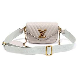 Louis Vuitton Pochette Multi New Wave in pelle di vitello grigia Marrone