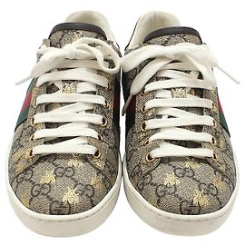 Gucci Baskets GG Supreme Bee Ace Marron