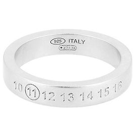 Maison Martin Margiela Engraved Numbering Logo Silver Ring Silvery