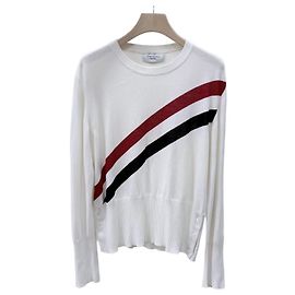 Thom Browne Jersey de rayas de tres rayas blanco Blanco