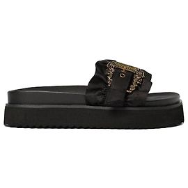 Versace Baroque Buckle Arizona Sandals Black