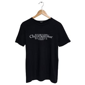 Dior New Wave Kurzarm-T-Shirt Schwarz