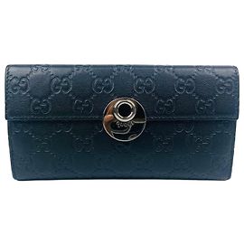 Portafoglio lungo Shima in argento da donna Gucci Nero