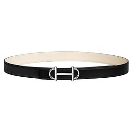Hermès Cinto de couro reversível feminino Prata