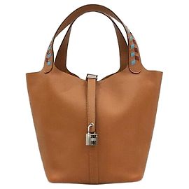 Hermès Picotin Clemence Camel Gold Castaño