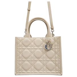 Dior Petit sac cabas Leather Book Powder Beige Marron