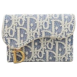 Dior Cartera tarjetero Saddle Denim Oblique Multicolor