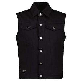 Prada Bull Denim Vest Black