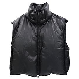 Louis Vuitton Limited Edition Monogram Boy Puffer Lederweste Schwarz