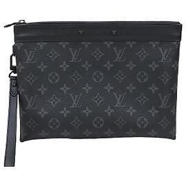 Louis Vuitton Pochette Eclipse Monogram To Go Clutch Noir