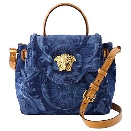 Versace Bolso Medusa de algodón azul Azul