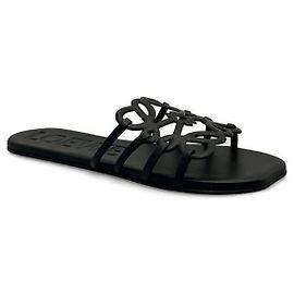 Loewe Sandali Petal Anagram in pelle di vitello morbida Nero
