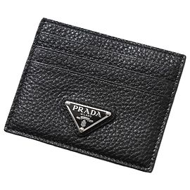 Prada Tarjetero de cuero Negro
