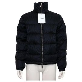 Dior Oblique Technical Jacquard Men's Padded Jacket Blue