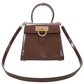 Salvatore Ferragamo Iconic Top Handle Kelly Bag Red