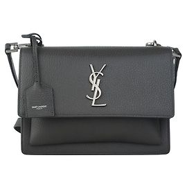 Saint Laurent Sac Besace Sunset Sac à Épaules Medium Noir