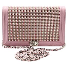 Chanel Borsa a tracolla Cruise Line Crystal Silver Boy WOC Rosa