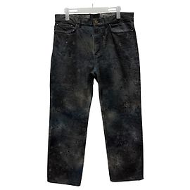 Louis Vuitton Regular Fit Spray Monogram Jeans Black