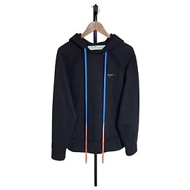 Off White Black Acrylic Arrow Oversized Hoodie Black