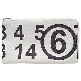 Maison Martin Margiela Weiße Num Leder Clutch Bag Weiß