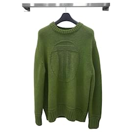 Burberry Grüner Strick mit Monogramm-Logo Grün