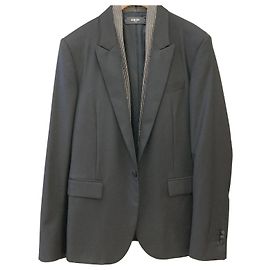 Amiri Blazer in pelle con borchie nero Nero