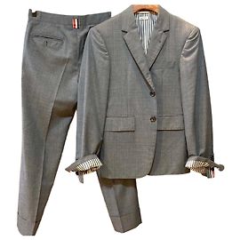 Thom Browne Wool Suit Set Gray Brown