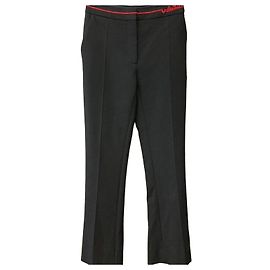 Valentino Women’s Beaded Logo Slacks Pants Black Red Red