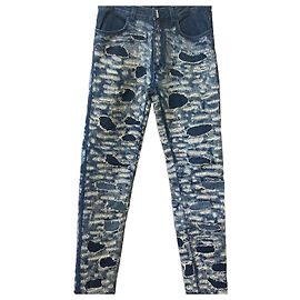 Givenchy Destroyed Denim Hose Mittelblau Blau