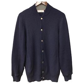 Brunello Cucinelli Cashmere Knit Jacket Navy Blue