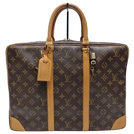 Louis Vuitton Monogram Document Holder Briefcase (Grade Unisex) Brown