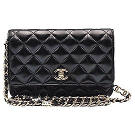 Chanel Black Lambskin WOC Small Crossbody Noir