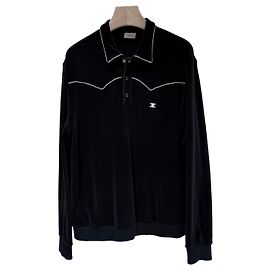 Céline Triope Polo-Shirt mit Samtkragen XL Mehrfarben
