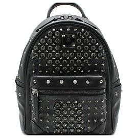 MCM Mini mochila Stark Stud em Visetos preto Preto