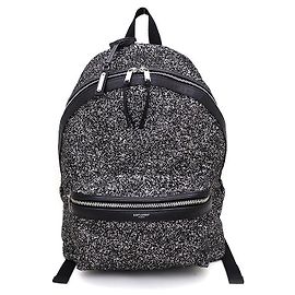 Saint Laurent Sequin Classic City Backpack Black