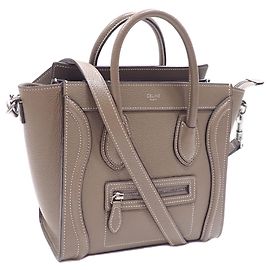 Céline Celine Luggage Nano Shopper Handbag Grey