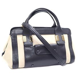 Bolsa Little Alice da Chloé em couro preto e branco Preto Branco