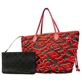 Borsa Tote Louis Vuitton Monogram Tuftage Nero Rosso