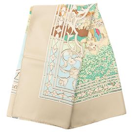 Pañuelo de seda Hermès Beige Le Fleuve Sacre 90 Beige