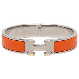 Pulsera Hermès Clic H en esmalte naranja estrecha PM Otro