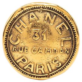 Spilla Chanel Gold CC placcata oro 31 Rue Cambon D'oro