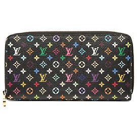 Louis Vuitton Black Monogram Multicolore Zippy Wallet Black