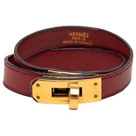 Hermès Red Swift Kelly Double Tour Bracelet Red Dark red