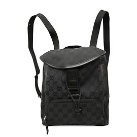 Gucci Black GG Canvas Backpack Black