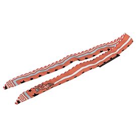 Lenço Twilly de seda Hermès Orange Candy Doll Laranja Pescaria