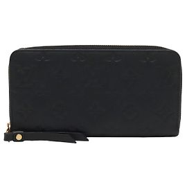Louis Vuitton Black Monogram Empreinte Zippy Long Wallet Black