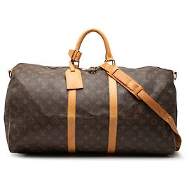 Louis Vuitton Brown Monogram Keepall Bandouliere 55 Brown