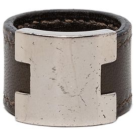 Hermès Brown Swift and Palladium Plated Lurie Ring Brown Other