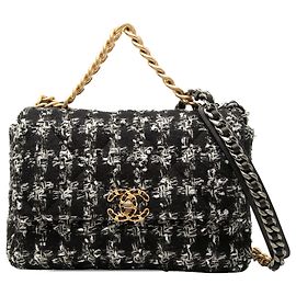 Chanel Black Large Tweed 19 Flap Noir