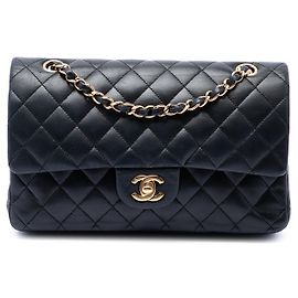 Chanel Black Medium Classic Lambskin Double Flap Noir